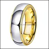 An￩is de banda Tungsten An￩is de casamento feminino J￳ias Gold Mens carboneto Banda de carboneto Banda de 6/8 mm anel de casal bordas com conforto vipjewel dhcdl