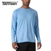 Camisetas masculinas Tacvasen Proteção solar masculina camisetas verão upf 50 manga longa performance de peixe de caminhada respirável rápida e respirável camisetas 220902 à prova de UV