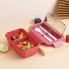 1100 ml magnetron lunchbox draagbaar 2 lagen voedselcontainer gezonde lunch bento dozen lunchbox met bestek 20220909 e3