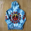 Heren Hoodies Sweatshirts Autumn Winte Oversized Tops Blue Tie Dye Print Market door Market Hoodie Men Women zware stof Sweatshirt lange mouw pullover 220902