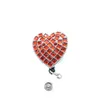 50st/Lot Key Ring Mix Color Heart Form inf￤llbart sjuksk￶terska ID Namn Badge Reel Holder With Alligator Nurse Gift