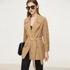 Women's Trench Coats Amii Minimalism Coat For Women Elegant Single Button Sashes Jackets Autumn Winter Overcoat Female Windbreaker 12130173