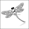 Pimler broşlar yeni moda vintage kristal emaye yusufçuk broşlar kadınlar için mücevher kadın 1935 t2 damla teslimat 20 newdhbest dhgde