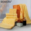 Serviette SEMAXE Ensemble de serviettes de bain de luxe 2 grandes serviettes de bain 2 essuie-mains 4 gants de toilette Serviettes de salle de bain en coton très absorbantes paquet de 8 220901