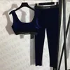 Fluweel Yoga Suits Vest Leggings Dames Trainingspakken Designer Brief Bedrukte Sport BH Broek Tweedelig