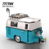 Blöcke Blöcke T1 Doka Anhängerbus Pickup kompatible 10220 Technische T2 Camper Van Building Block Car Model Ziegel 21001 Spielzeug Kinder Geschenke T220905