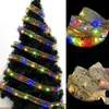 Guirlandes lumineuses Double couche 50 LED 5M, nœuds de ruban de noël avec LED/ornements d'arbre de noël, décoration de maison du nouvel an