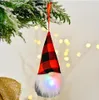 DHL UPS Christmas Decorations Colorful LED Knitted Doll With Whisker Party Gnomes Pendant Holiday Plaid Snowflower Santa Gifts Home Yard Tree F0909