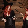 Black Ghost Halloween Nails 10 PCS Unghie finte Red Witch Zombie Spaventoso Cosplay Costume Trucco Trucco fai da te Nail Art