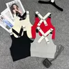 Womens Tanks Zomer Streep Mode Sexy Crop Top Slanke Tops Cross Bandjes Mouwloos Workout Vest Dames Goede Kwaliteit Tank 4 Kleuren