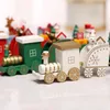 Decoraciones navideñas Adornos de tren de madera de Navidad con Santa Feliz Navidad Decoraciones para el hogar Navidad Niños Regalo Juguete Noel Navidad Año 220901