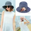 Wide Brim Hats Summer Women Beach Hat Foldable Sun Portable Straw Cap Visors Bowknot Flower Casual Travel