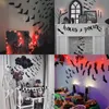 Andere evenementenfeestjes 122448PCS PVC 4D Halloween Bat Wall Stickers Halloween Decorations Lifely Black Bats Enge Props Diy Home Room Wall Decals 220901