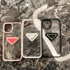 Metallbokstäver Mobiltelefonfodral Fashion Transparent iPhone -fodral för iPhone 12 13 Promaxälskare mobiltelefonskyddsfodral