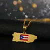 Подвесные ожерелья Puerto Rico Map Men's Exquisite Fashion Punk Punk Hip Hop Collece Party Club аксессуары для ювелирных изделий 2022 Тенденция