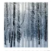 カーテンカスタマイズされた3Dカーテンベイウィンドウバルコニー肥厚したフロントガラス白い冬の雪の森の停電