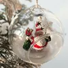 Party Decoration Christmas Glass Balls Transparenta h￤ngande h￤ngen 8 cm ￤lg sn￶gubbe m￶nsterboll f￶r Xmas tr￤ddekorationer