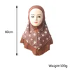 Bonnet/Crâne Casquettes Musulman Enfants Filles Hijab Fleur Imprimé Turban Arabe Cap Islamique Châle Bonnet Chapeau Headwrap Ramadan Moyen-Orient Foulard 7-12 ans
