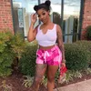 Survêtements pour femmes Streetwear Bandana Deux pièces Ensemble Femmes Été Cordon Bandage Crop Top et Shorts Ensembles assortis Tenues Sportwear