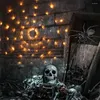 Strings Halloween LED String Light ze zdalnym 8 trybami siatki siatki Atmosfera lampa na zewnątrz lampy wystroju imprezy wewnętrznej