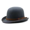 نيو أسود شعرت ديربي بولر قبعة للرجال النساء الخريف الشتاء حفلة الحفل الرسمي فيدورا قبعة قبعة الساحرة قبعة الساحرة