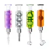 Headshop214 Hookah Glass Pipe Colored Cooling Oil Inside Smoking Pipes 510 Titanium Nail 45/90 Degree Quartz Banger Nails 4 Model Tube Core