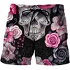 Męskie spodenki Skull Graphic Beach 3D Wzór ciemny czaszki Pasownictwo Mężczyźni/kobiety szkielet hip -hop krótkie spodnie Plus Size Odzieżę