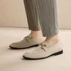 Mães de mocassins Efeba Faux camurça de cor sólida fivela de metal britânica Sapatos de couro casual versátil e confortável ad135