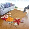 Teppiche 3D Strand Seestern Muster Wohnzimmer Flanell Teppich Schlafzimmer Teppich Alfombra Kinder Bereich Teppiche Für Zuhause Weichen Boden Tapete Salon