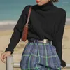 여자 스웨터 일본식 레트로 케이블-knit 터틀넥 스웨터 여자의 겨울 두꺼운 내부 착용 유휴 스타일 느슨한 외부