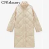 Women's Down Parkas New Winter Oversize Long Women's Parkas Vintage Plaid Löst jacka Coat Kvinnlig varma utkläder Chic fickor Casual Overcoats Ladies T220902