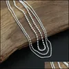 Chains 10Pcs/Lot 925 Sterling Sier Ball Bead Chains Necklace Jewelry 16-30"5 42 Q2 Drop Delivery 2021 Necklaces Pendants Yydhhome Dhzmb