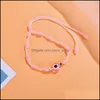 Pulseras con dijes Color caramelo de verano Pulsera contra el mal de ojo Nudo afortunado Joyería de la amistad Pulseras con dijes Mujeres encantadoras Hombres Pser Dhseller2010 Dh2Qh