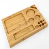 OLDFOX All-In-One Natural Bamboo Smoking Rolling Tray Tobacco Roller Station for Smoke DIY ch0005