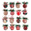 Altre forniture per feste di eventi 816Pcs Motivo a griglia in peluche Ornamenti per palline di Natale con pigne naturali Foglie Ornamenti per alberi di Natale Palline in scatola pendenti 220901