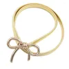 أحزمة bowknot حزام حزام مرنة سبيكة إبداعية أنيقة فستان نحيف للنساء الفتيات المعادن الفضية الذهبية المجوهرات