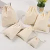 7x9 9x12 10x15 13x18 15x20cm cotton drawstring bag Small Muslin Bracelet Gifts Jewelry Packaging Bags Cute Gift Bags Pouches 3154 T2