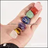 Party Favor Natural Crystal Chakra Stone 7Pcs Set Stones Palm Reiki Healing Crystals Gemstones Decoration Accessories 527 V2 Drop Del Dhfry