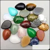 Pierre 25X18Mm Dos Plat Assortiment Pierre Lâche Waterdrop Cab Cabochons Perles Pour La Fabrication De Bijoux Cristal De Guérison En Gros D Dhseller2010 Dhi9R