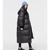 Womens Down Parka Women Down Parka Giacca nera di media lunghezza Baggy Winter Waterproof Warm Duck Feather Down Cappotto imbottito con cappuccio femminile Bubble Outwear 220902