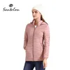 Womens Down Parka SANTELON Women Soild Mid-Length Long Warm Parka Cappotto con cappuccio Donna Inverno Ultralight Imbottito Cotone Slim Sport Outwear Abbigliamento 220902