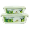 Dinnerware Sets Glass Crisper 3pcs Lunch Box With Lid Bento Refrigerator Bowl Preservation Container