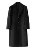 Costumes pour hommes Blazers Mauroicardi Automne Hiver Long Chaud Noir Trench-Coat Hommes Simple Boutonnage De Luxe Laine Combine Pardessus 2022 Haute Qualité Vêtements L220902