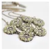 Choker 99 Europe And America Wind Brand Texture Retro Green Flowers Multi Layer Short Necklace Female For Women