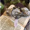 Pendant Necklaces NM35269 Rose Quartz Large Crystal Necklace Pink Electroformed Healing Jewelry Boho Gypsy