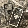 Metallbokstäver Mobiltelefonfodral Fashion Transparent iPhone -fodral för iPhone 12 13 Promaxälskare mobiltelefonskyddsfodral