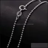 Łańcuchy 10pcs/partia 925 Sterling Sier Ball Ball Chains Naszyjnik 16-30 "5 42 Q2 DROP DOBRY 2021 Naszyjniki Wisiorki Yydhhom DHZMB