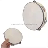 Party Favor Drum 6 pouces Tambourin Bell Hand Held Birch Metal Jingles Kids School Musical Toy Ktv Party Percussion 5018 Dr Dhhsa1435961