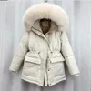 Femmes vers le bas Parkas coton rembourré fourrure Parka grand col de fourrure vers le bas veste d'hiver femmes épais chaud Parkas vêtements de dessus pour femmes 220902