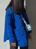 Womens Down Parkas Cryptographic Winter Blue Oversize Puffer Jackets para mulheres Moda casual Botão de algodão quente Down Down Casal e jaqueta solta 220902